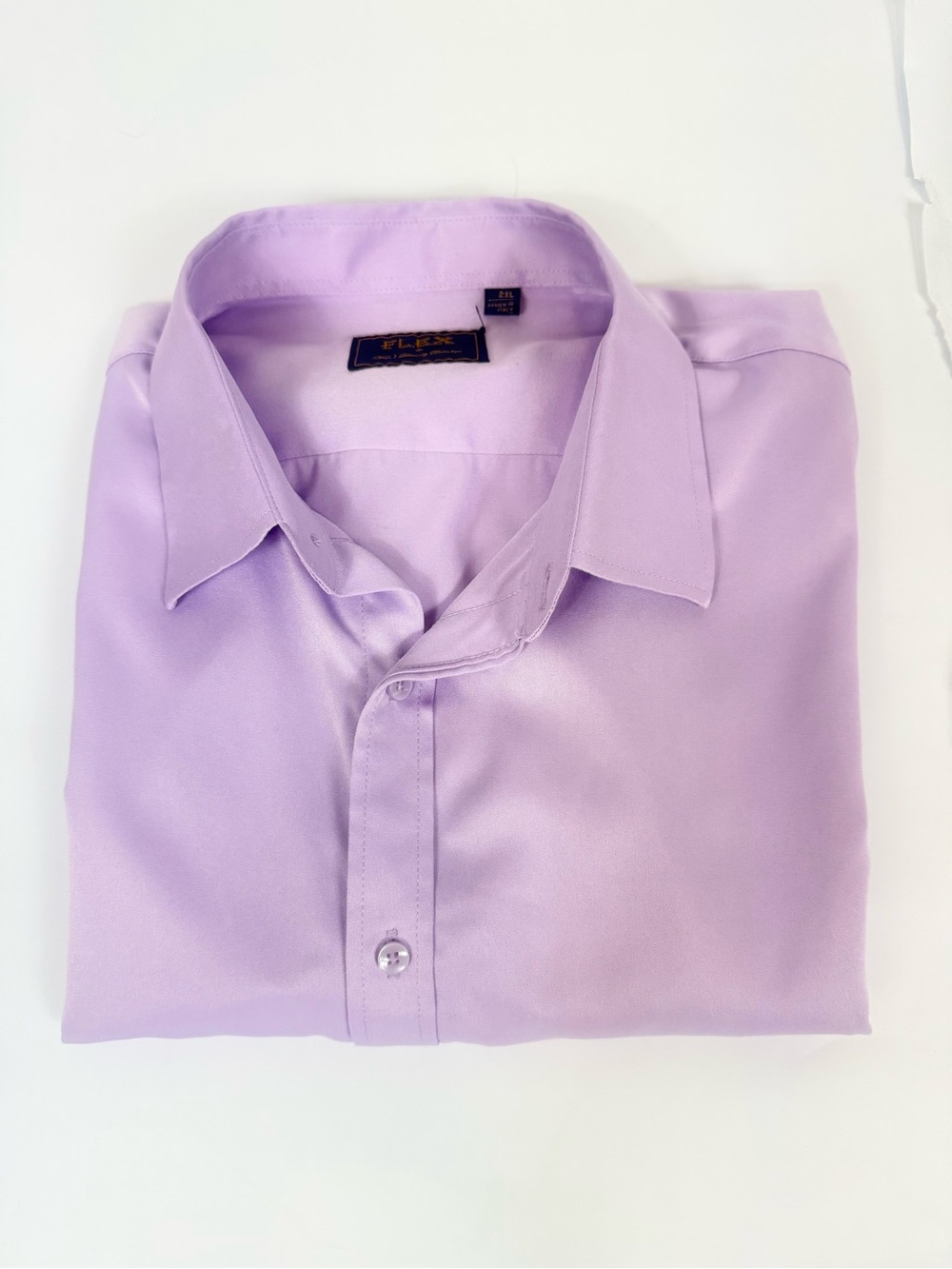 Flex Men's Luxury Collection Italy Lavender Button Up Dress Shirt 2XL